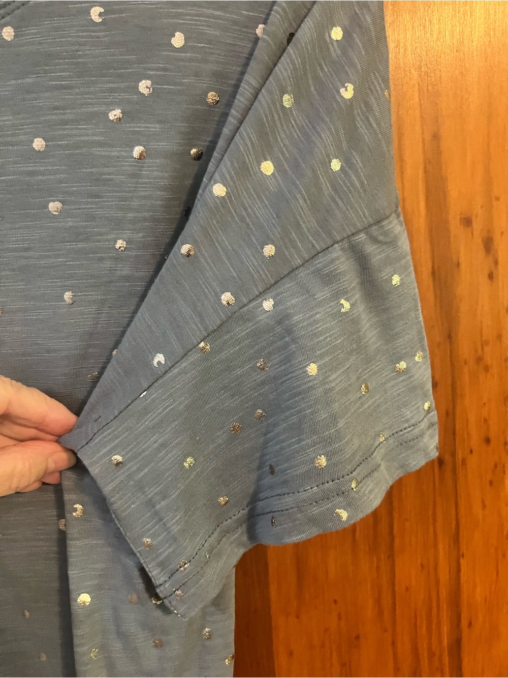 Maurice’s  Slate Blue Short-Sleeve Tee with Metallic Dot Pattern XXL - Picture 4 of 5